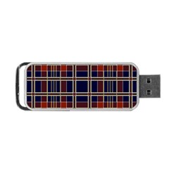 Plaid Tartan Scottish Navy Gold Portable Usb Flash (one Side) by Wegoenart