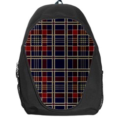 Plaid Tartan Scottish Navy Gold Backpack Bag by Wegoenart