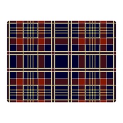 Plaid Tartan Scottish Navy Gold Double Sided Flano Blanket (mini)  by Wegoenart