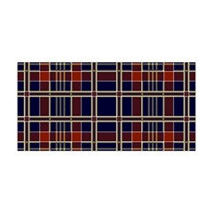 Plaid Tartan Scottish Navy Gold Yoga Headband by Wegoenart