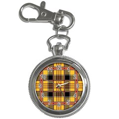 Plaid Tartan Scottish Yellow Red Key Chain Watches by Wegoenart