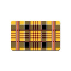 Plaid Tartan Scottish Yellow Red Magnet (name Card) by Wegoenart