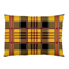 Plaid Tartan Scottish Yellow Red Pillow Case by Wegoenart