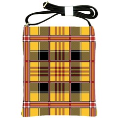 Plaid Tartan Scottish Yellow Red Shoulder Sling Bag by Wegoenart