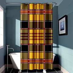 Plaid Tartan Scottish Yellow Red Shower Curtain 36  X 72  (stall)  by Wegoenart