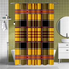 Plaid Tartan Scottish Yellow Red Shower Curtain 48  X 72  (small)  by Wegoenart