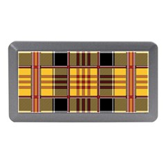 Plaid Tartan Scottish Yellow Red Memory Card Reader (mini) by Wegoenart