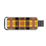 Plaid Tartan Scottish Yellow Red Portable USB Flash (One Side) Front