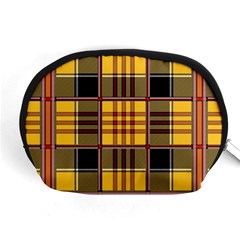 Plaid Tartan Scottish Yellow Red Accessory Pouch (medium) by Wegoenart