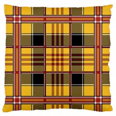 Plaid Tartan Scottish Yellow Red Standard Flano Cushion Case (two Sides) by Wegoenart