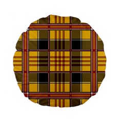 Plaid Tartan Scottish Yellow Red Standard 15  Premium Flano Round Cushions by Wegoenart