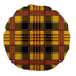 Plaid Tartan Scottish Yellow Red Large 18  Premium Flano Round Cushions Front