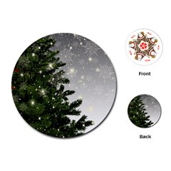 Christmas Fir Tree Mockup Star Playing Cards (round) by Wegoenart