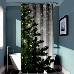 Christmas Fir Tree Mockup Star Shower Curtain 36  X 72  (stall)  by Wegoenart