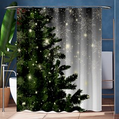 Christmas Fir Tree Mockup Star Shower Curtain 60  X 72  (medium)  by Wegoenart