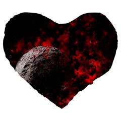 Planet Explode Space Universe Large 19  Premium Flano Heart Shape Cushions by Wegoenart