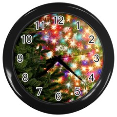 Christmas Tree Fir Tree Star Wall Clock (black) by Wegoenart