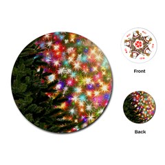 Christmas Tree Fir Tree Star Playing Cards (round) by Wegoenart