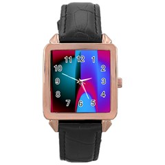 Abstract Art Abstract Background Rose Gold Leather Watch  by Wegoenart