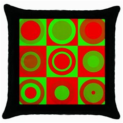 Red Green Christmas Background Throw Pillow Case (black) by Wegoenart