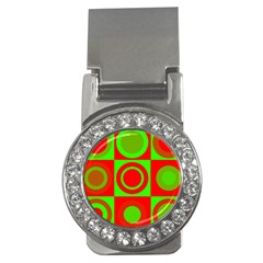 Red Green Christmas Background Money Clips (cz)  by Wegoenart