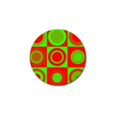 Red Green Christmas Background Golf Ball Marker by Wegoenart