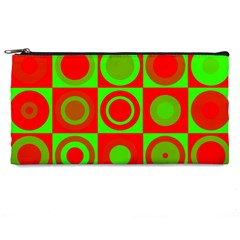 Red Green Christmas Background Pencil Cases by Wegoenart