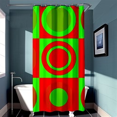 Red Green Christmas Background Shower Curtain 36  X 72  (stall)  by Wegoenart