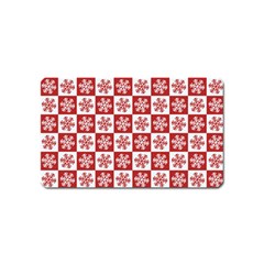 Snowflake Red White Magnet (name Card) by Wegoenart