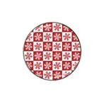 Snowflake Red White Hat Clip Ball Marker Front