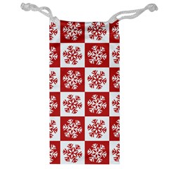 Snowflake Red White Jewelry Bag by Wegoenart