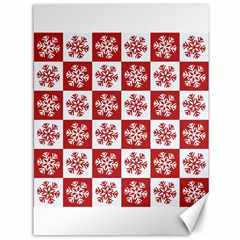 Snowflake Red White Canvas 36  X 48 