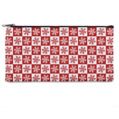 Snowflake Red White Pencil Cases by Wegoenart