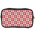 Snowflake Red White Toiletries Bag (Two Sides) Front