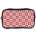 Snowflake Red White Toiletries Bag (Two Sides) Back