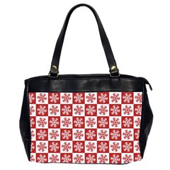 Snowflake Red White Oversize Office Handbag (2 Sides) by Wegoenart