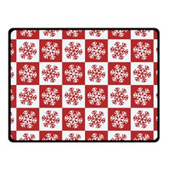 Snowflake Red White Fleece Blanket (small) by Wegoenart