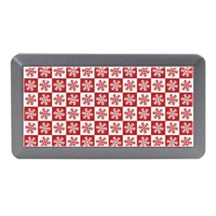 Snowflake Red White Memory Card Reader (mini) by Wegoenart