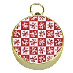 Snowflake Red White Gold Compasses by Wegoenart