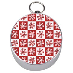 Snowflake Red White Silver Compasses by Wegoenart