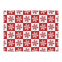 Snowflake Red White Double Sided Flano Blanket (mini)  by Wegoenart