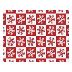 Snowflake Red White Double Sided Flano Blanket (large)  by Wegoenart