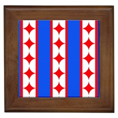 Stars Stripes July 4th Flag Blue Framed Tiles by Wegoenart