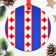 Stars Stripes July 4th Flag Blue Ornament (round) by Wegoenart