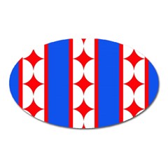 Stars Stripes July 4th Flag Blue Oval Magnet by Wegoenart