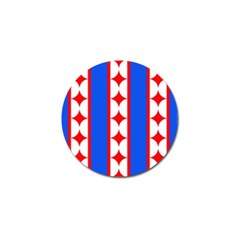 Stars Stripes July 4th Flag Blue Golf Ball Marker by Wegoenart