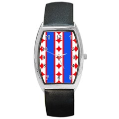 Stars Stripes July 4th Flag Blue Barrel Style Metal Watch by Wegoenart