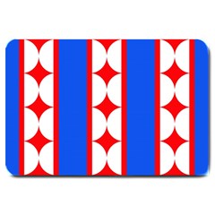 Stars Stripes July 4th Flag Blue Large Doormat  by Wegoenart