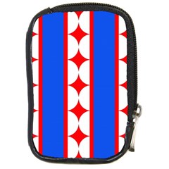 Stars Stripes July 4th Flag Blue Compact Camera Leather Case by Wegoenart