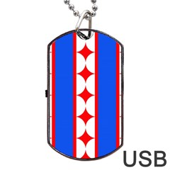 Stars Stripes July 4th Flag Blue Dog Tag Usb Flash (two Sides) by Wegoenart